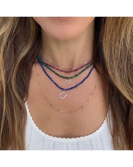 Becket + Quill Pink Mini Ruby Beaded Necklace