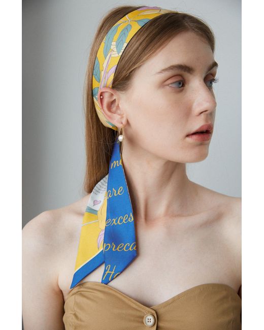 Lost Pattern Blue El Amor Silk Twilly Neck Bow