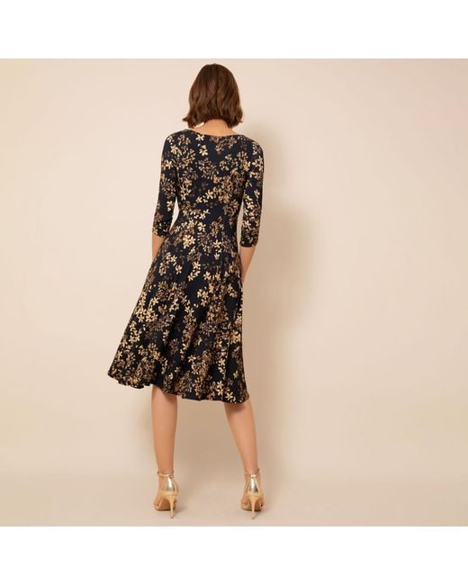 Alie Street London Black Annie Dress Petite Golden Blossom