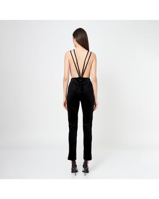LIA ARAM Black Minimalist Double Strap Bodysuit