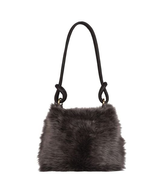 Owen Barry Black Sheepskin Shoulder Bag Brisza