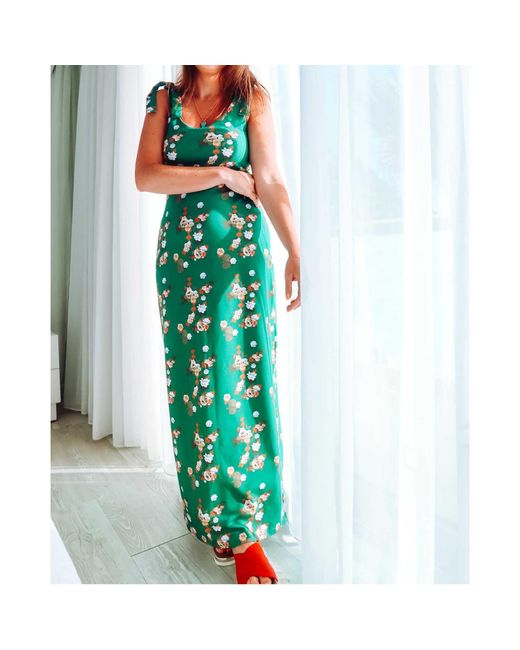 Sophie Cameron Davies Green Floral Cotton Maxi Dress
