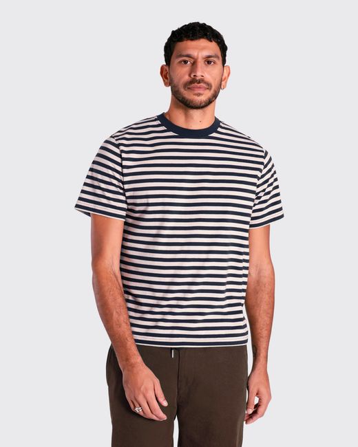 Far Afield Blue Ringer Stripe T-Shirt for men