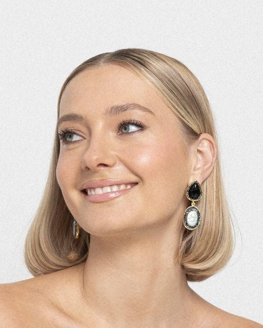 Ornare the Label Black Olivia Earrings – Onyx & Pearl