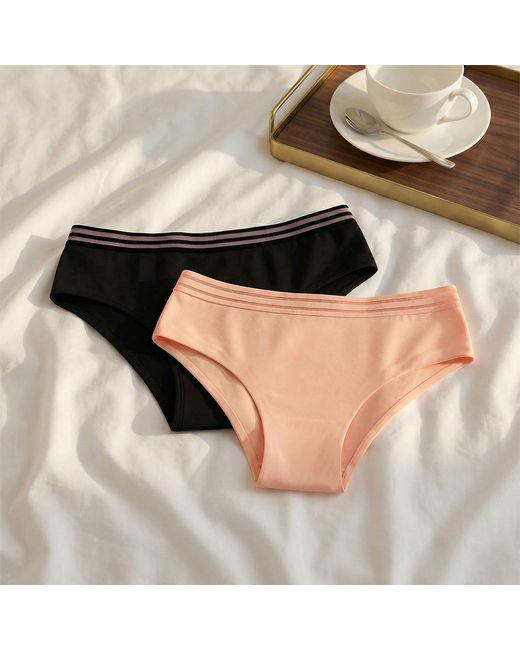 Zelf Intimates Black Seamless Panties Set – & Soft Peach