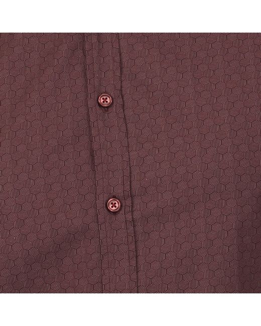 Vustra Purple Maple Grove Print Button-Down Shirt for men