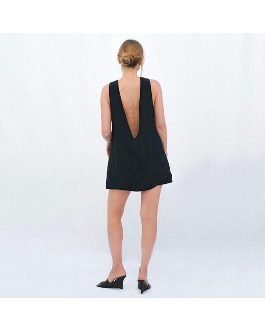 Victoria Slavinskaia Black Silk Puffer Dress With Open Back