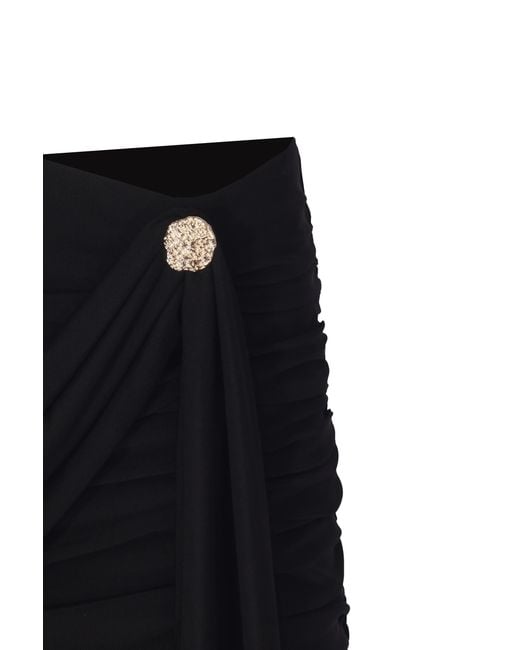 No'design Black Bardot Button-Detail Tulle-Lined Mini Skirt