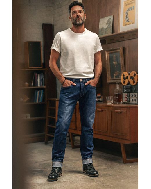 &SONS Trading Co Blue Colton Tapered Fit Jean Dark Wash for men