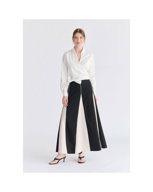 Paisie White Side Tie Wrap Blouse