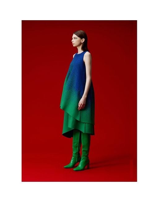 Arto. Blue Energy Asymmetrical Bubble Dress