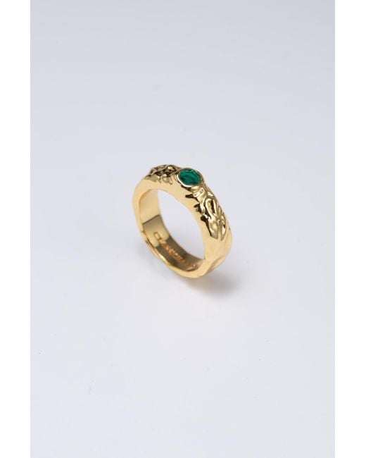 Classicharms Metallic Sylvie Molten Emerald Stackable Ring