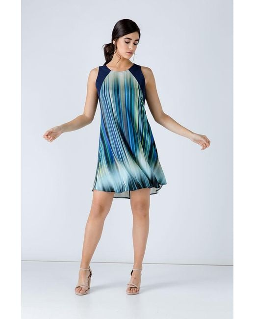Conquista Green Striped Dress