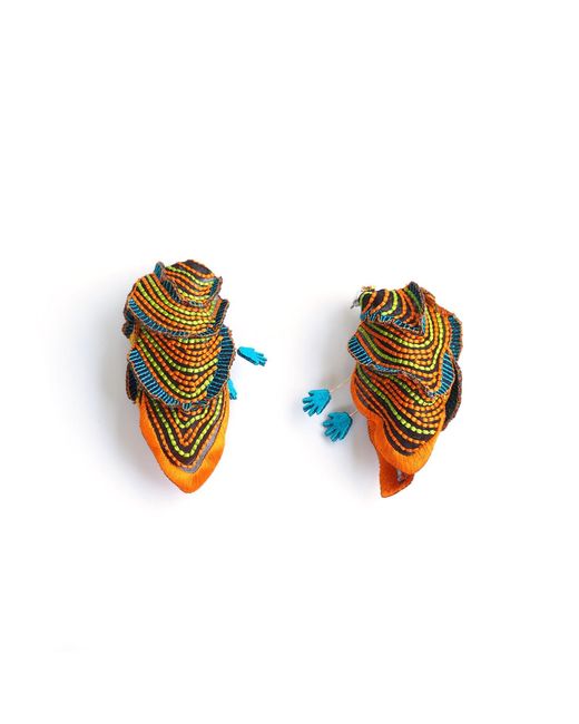 Nana Watanabe Multicolor See The Light Luminous Embroidered Earrings