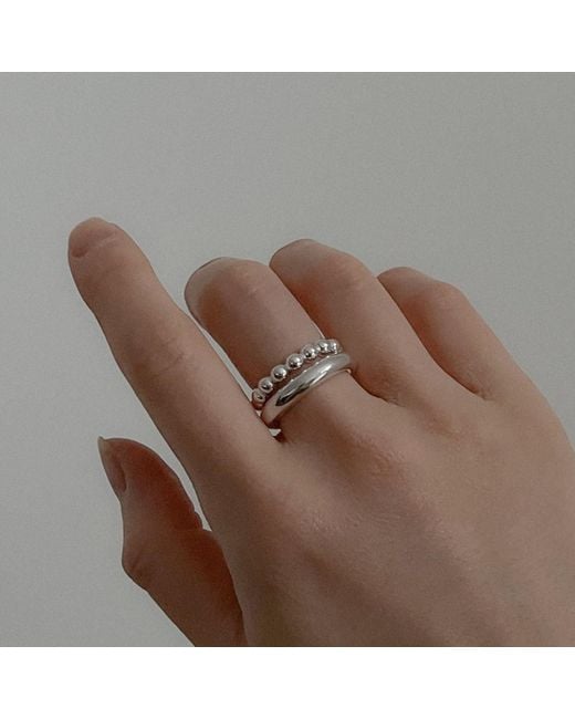 Cote Cache Metallic Bubble Ball Ring