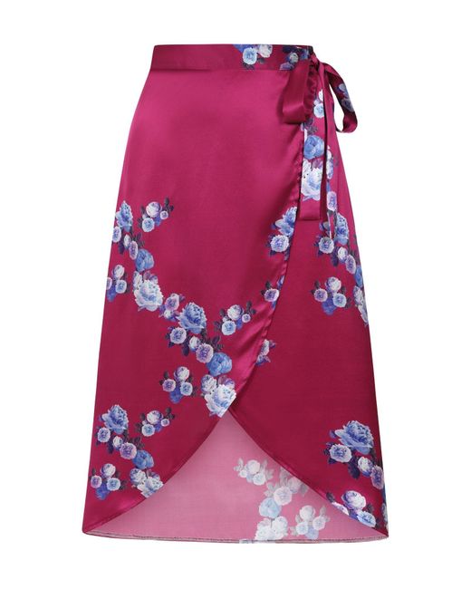 Sophie Cameron Davies Purple Peony Silk Wrap Skirt