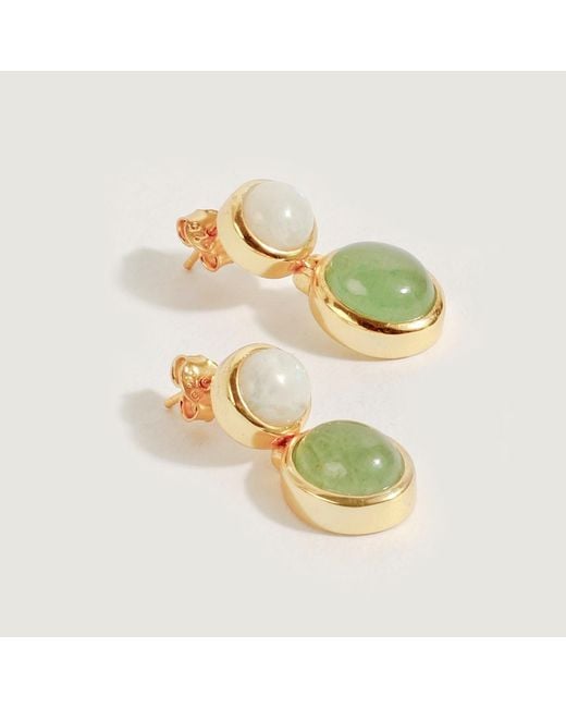 Lila Rasa Green Aventurine & Moonstone Earrings