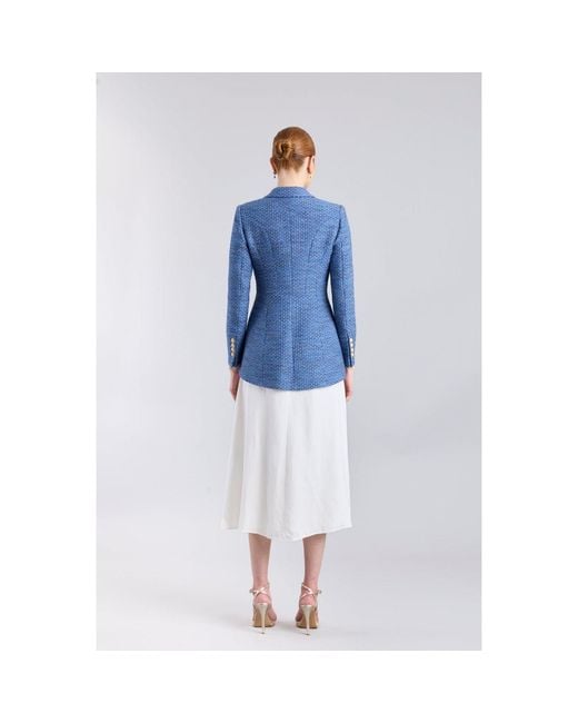 The Extreme Collection Blue Tailored Blazer With Buttons