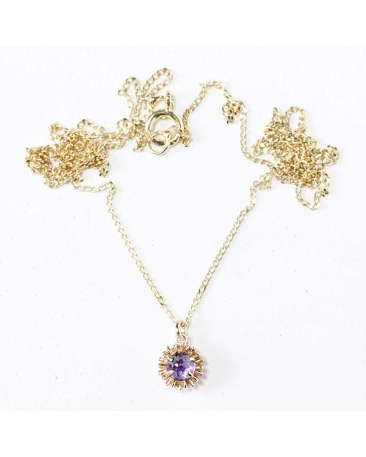 Lee Renee Metallic Dahlia Bud Amethyst Necklace