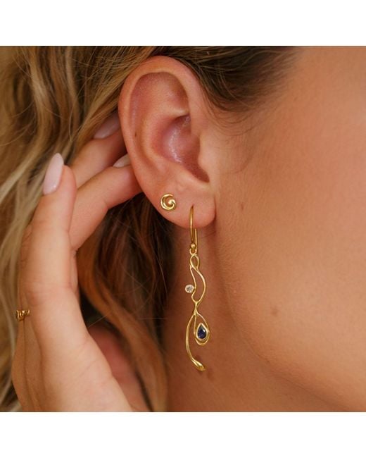 Isla Silver Metallic Tiny Spiral Stud Earrings