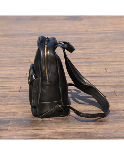 Rimini Black Leather Backpack 'stefania'