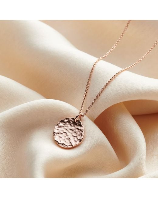 Posh Totty Designs Metallic Rose Gold Plated Textured Disc Necklace