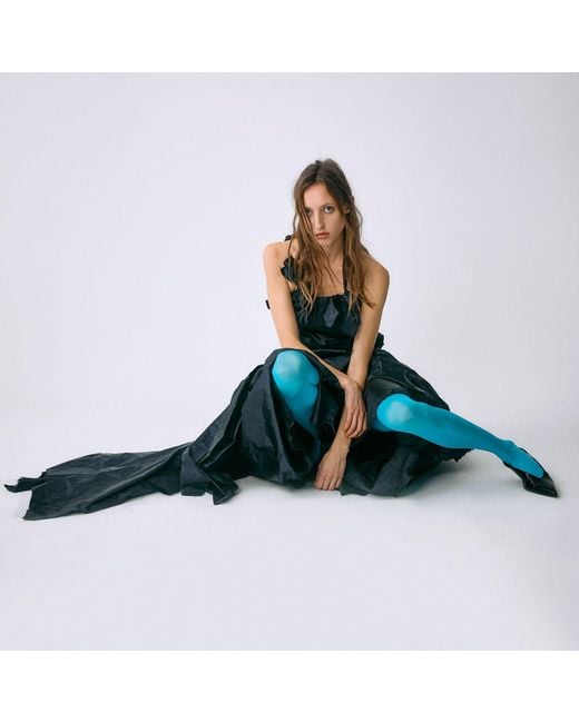 Miro Misljen Black Deconstructed Halter Gown