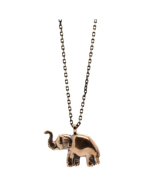 Ebru Jewelry Metallic Symbol Of Luck Elephant Long Chain Necklace
