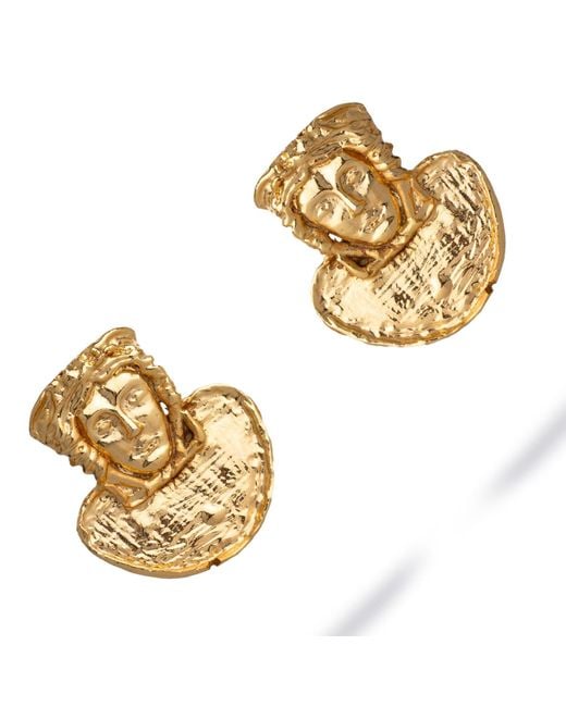 Ebru Jewelry Metallic Medusa's Gaze Stud Earrings