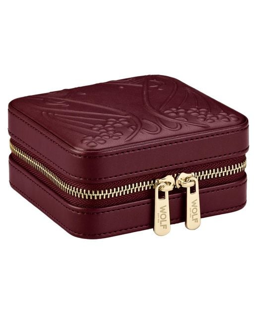 Wolf Red Liberty Small Travel Jewellery Zip Case