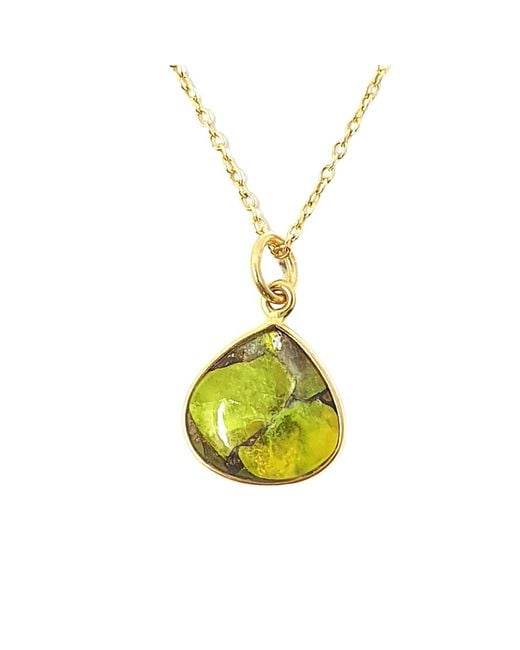 Harfi Yellow Vermeil Plated Peridot Heart Charm August Birthstone Necklace