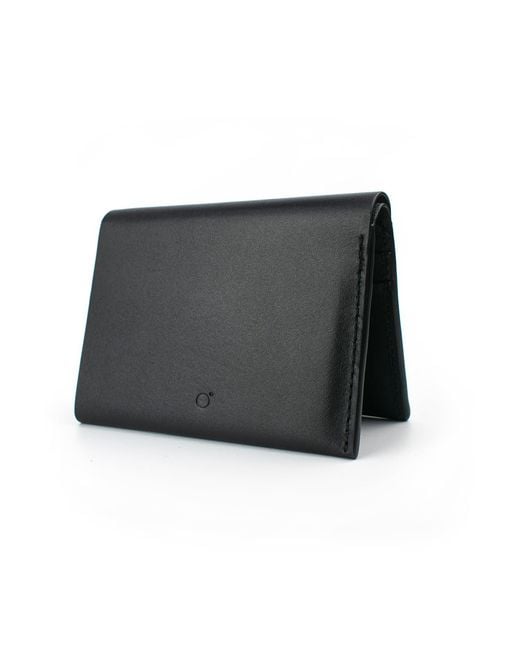 godi. Black Handmade Bifold Leather Wallet for men