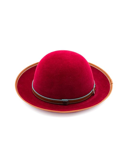 DORIA 1905 Red Lapin Felt Rolling Hat for men