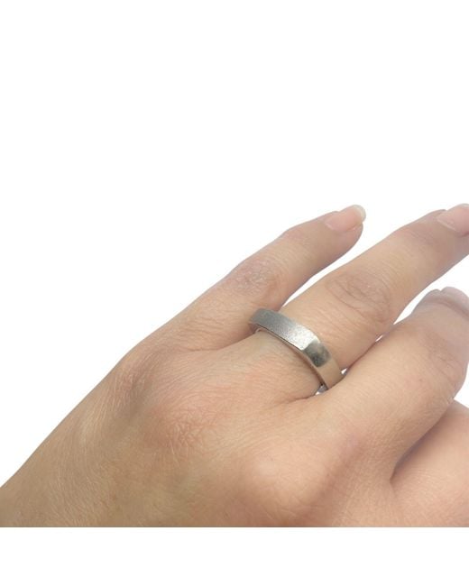 Tg-Jewellery by Tamara Gervasio Metallic Platinum Solid Square Band Ring Handmade