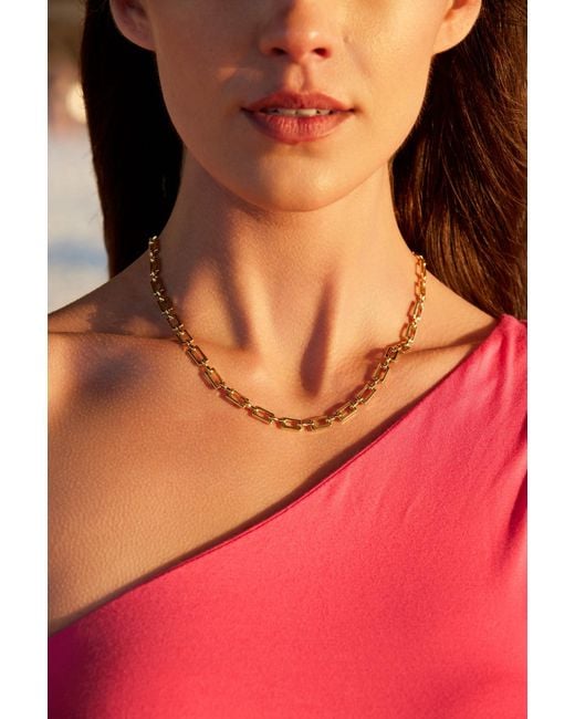 Adriana Pappas Designs Metallic Rectangle Chain Necklace