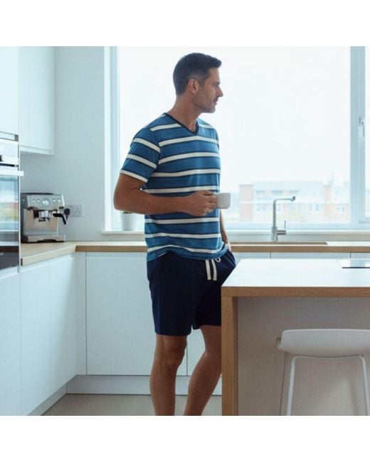 Zd - Zero Defects Blue Short Modal Pyjamas Silva for men