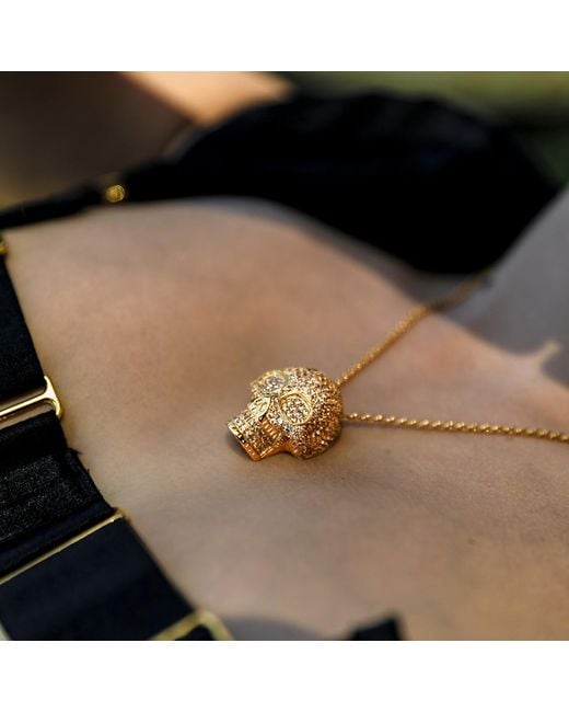 SALLY SKOUFIS Metallic Life Necklace With Made Cz Diamond Stimulant