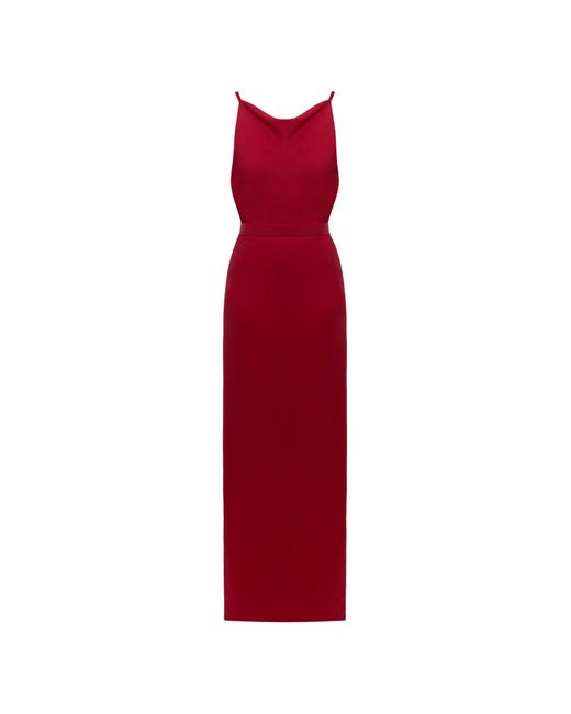 Undress Red Manoa Cowl Back Long Evening Gown