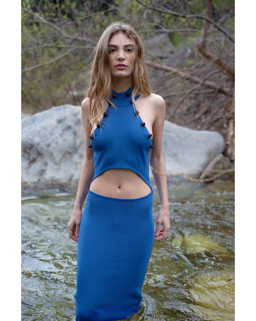 Catnip and Seaweed Blue The Provence Midi Dress