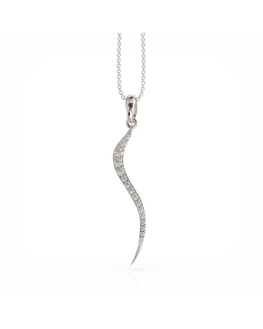 Linda Fiore Metallic Swirl Necklace With Clear Cz
