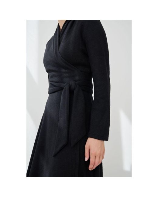 Marianna Déri Black Knitted Wrap Dress