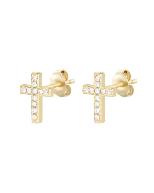 KAMARIA Metallic Mini Cross Stud Earrings