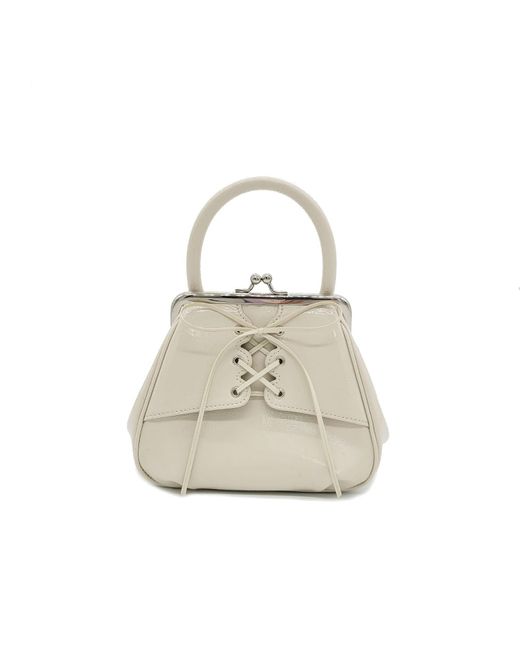 orYANY White Neutrals Lace Up Mini Tote
