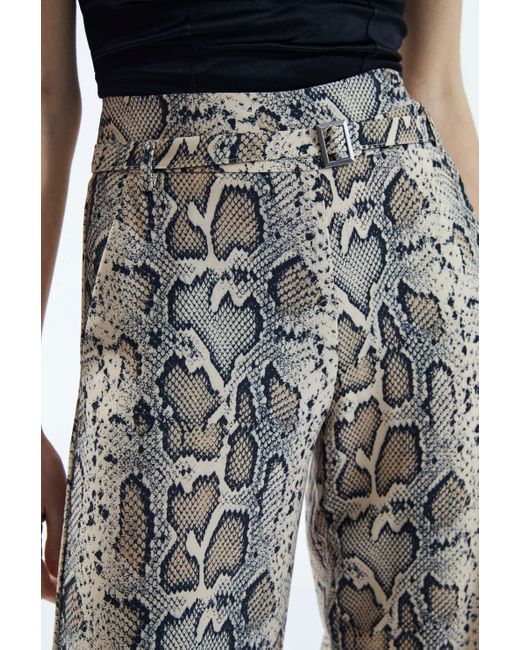 James Lakeland Gray Python Print Trousers Beige