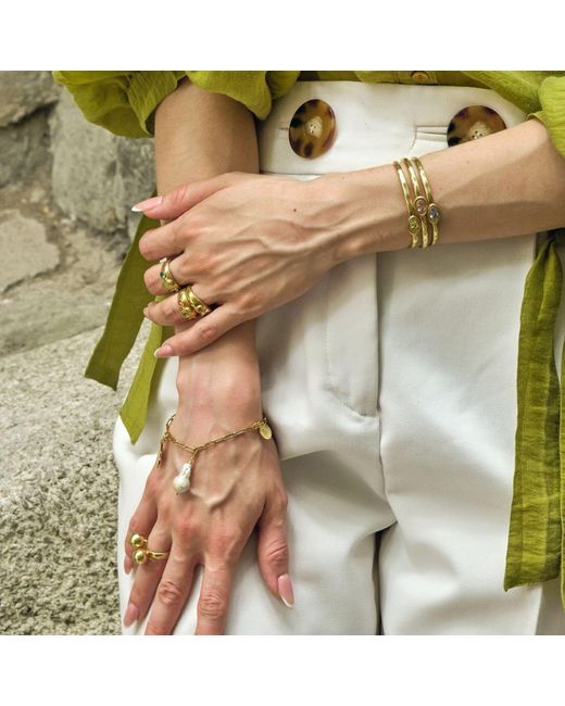 LINYA JEWELLERY Metallic Olivia Stone Handcuff
