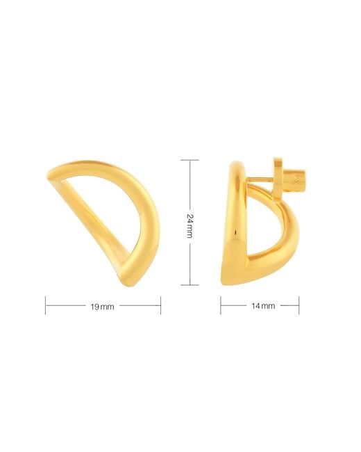 Meulien Metallic Abstract Crescent Moon Earrings