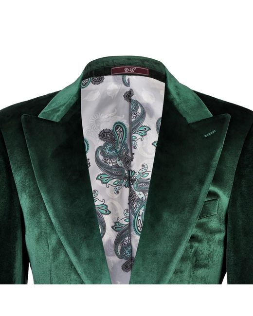 DAVID WEJ Green Maison Velvet Blazer – for men