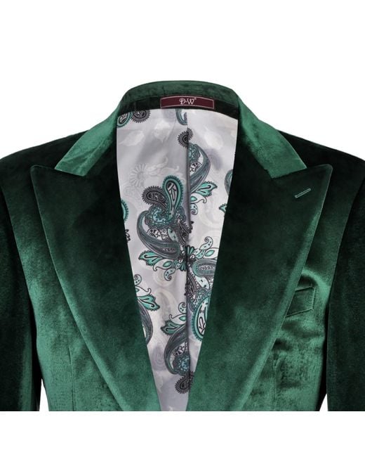 DAVID WEJ Green Maison Velvet Blazer – for men
