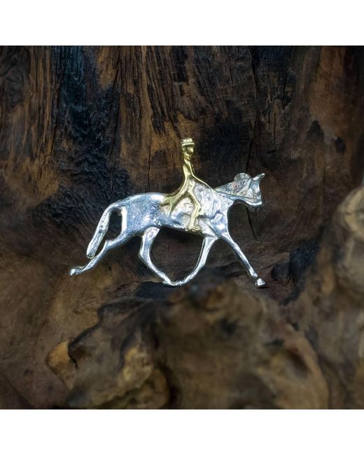 Simon Kemp Jewellers Metallic Dressage Brooch Eighteen Carat On Solid Sterling
