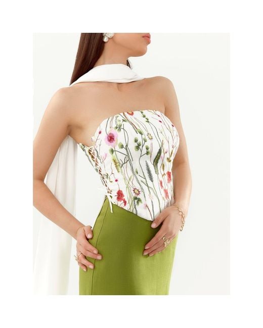 Elsava Green Verde Structured Skirt